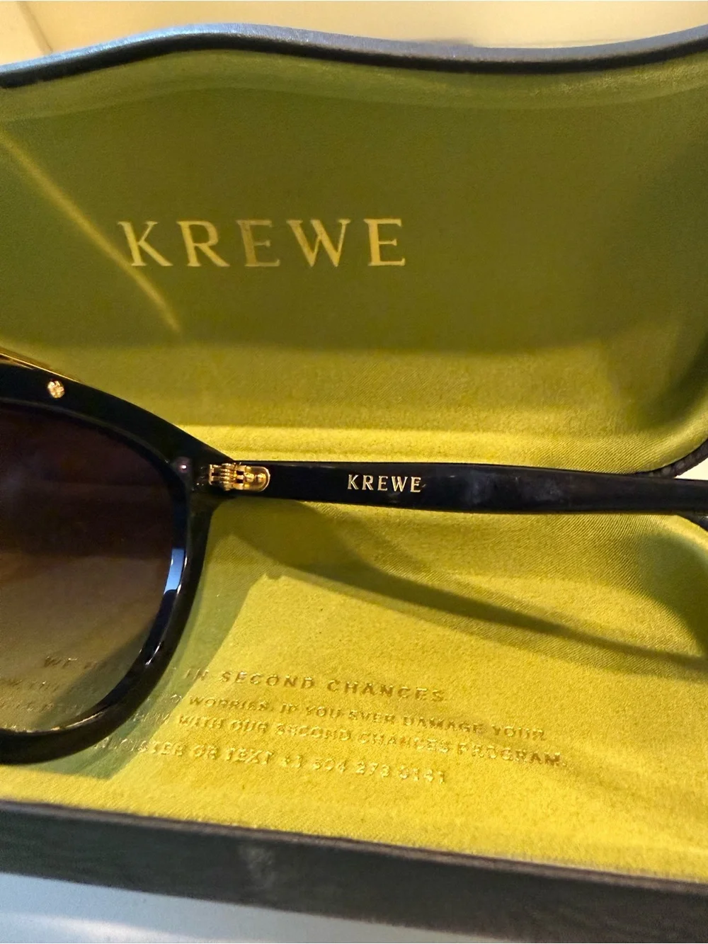 KREWE Clio Nylon Black + Shadow 24K Oversized Aviator Sunglasses NWT - Picture 6 of 7